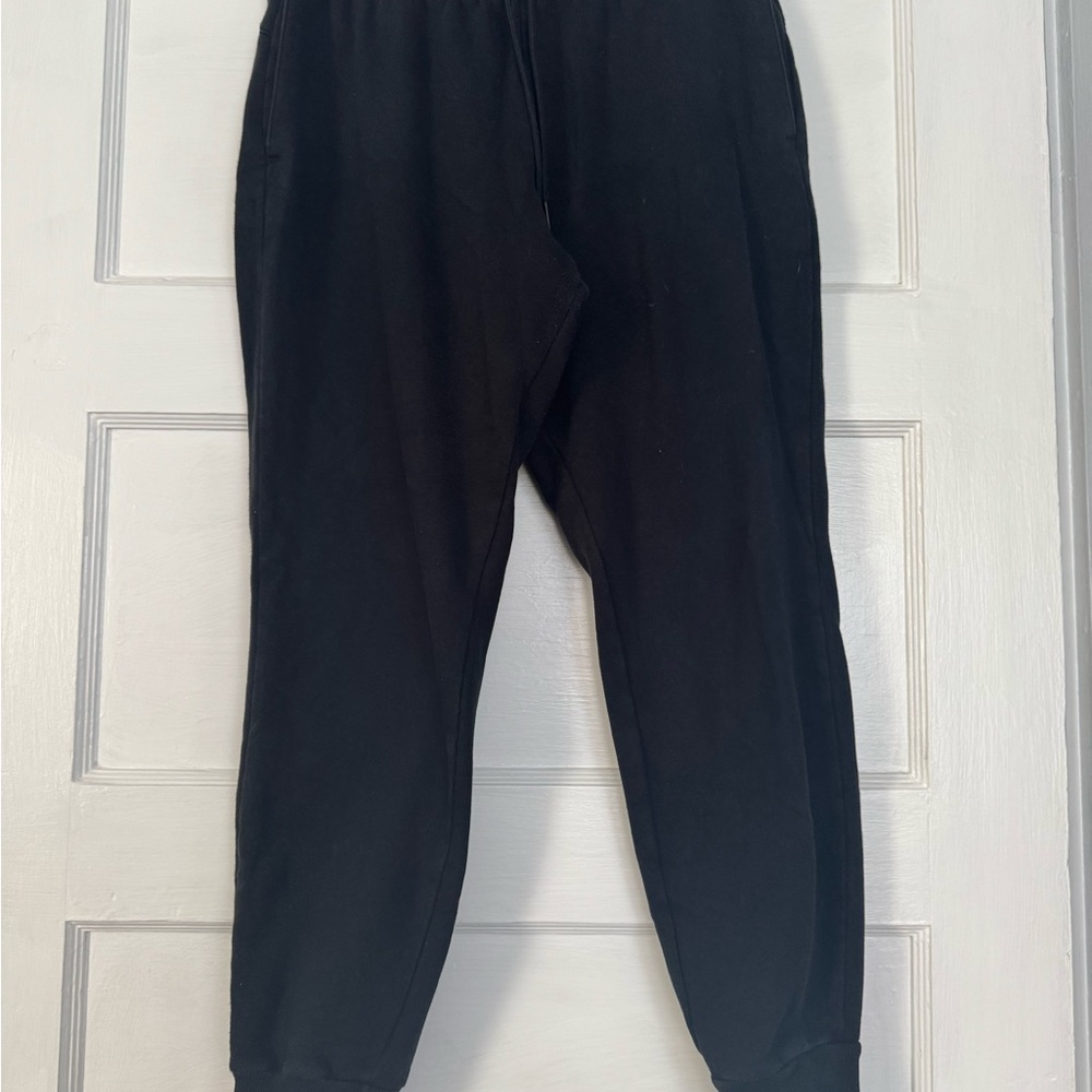 Adidas Black Tapered Sweatpants with Elastic Cuffs